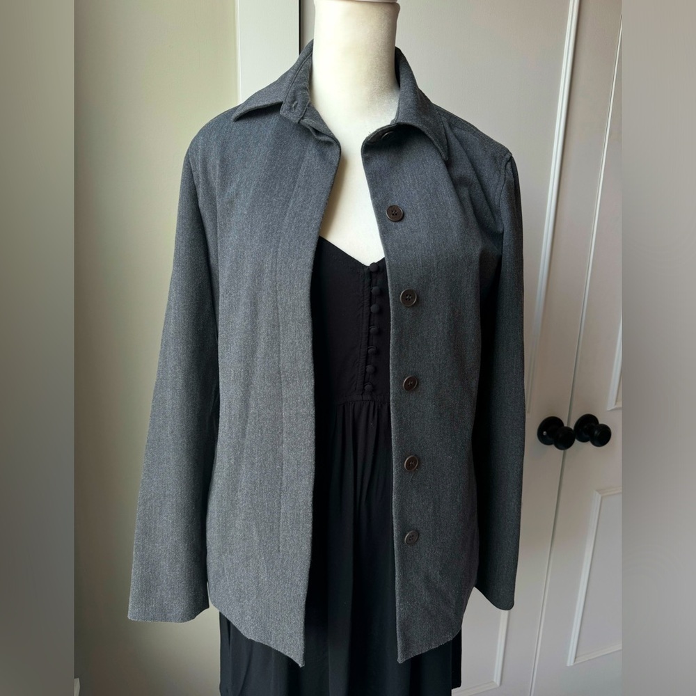 The Limited Grey Blazer Long 5 Button Blazer